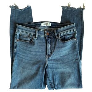 Abercrombie & Fitch Blue Ankle Cropped Jeans